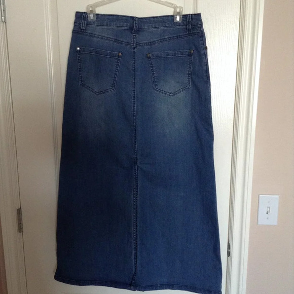 Tribal Women's Maxi Long Blue Denim Pencil Skirt Size 8 Office Casual Work - Picture 5 of 8